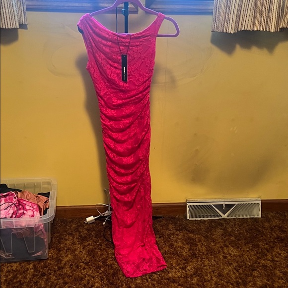 Fashion Nova Hot Pink Lace Dress - Picture 4 of 5